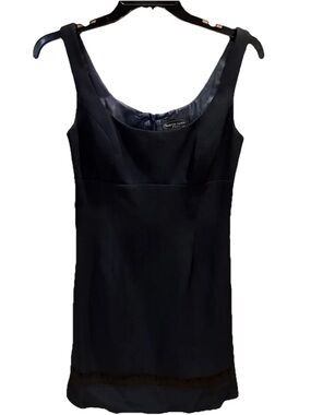 Nanette Lepore Black Cocktail Dress Lace Trim Lined Size 6 Petite